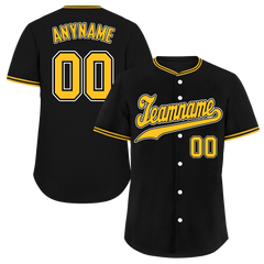 Custom Black Classic Style Yellow Personalized Authentic Baseball Jersey BSBJ01-bd0fad7