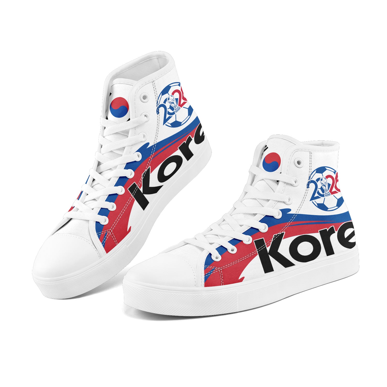 Custom South Korea 2026 World Cup Sneakers DIY Country Flag Running Shoes Lightweight Sport Shoes Gift for Football Fans Personalized Team Name and Logo FN024-F009070-3