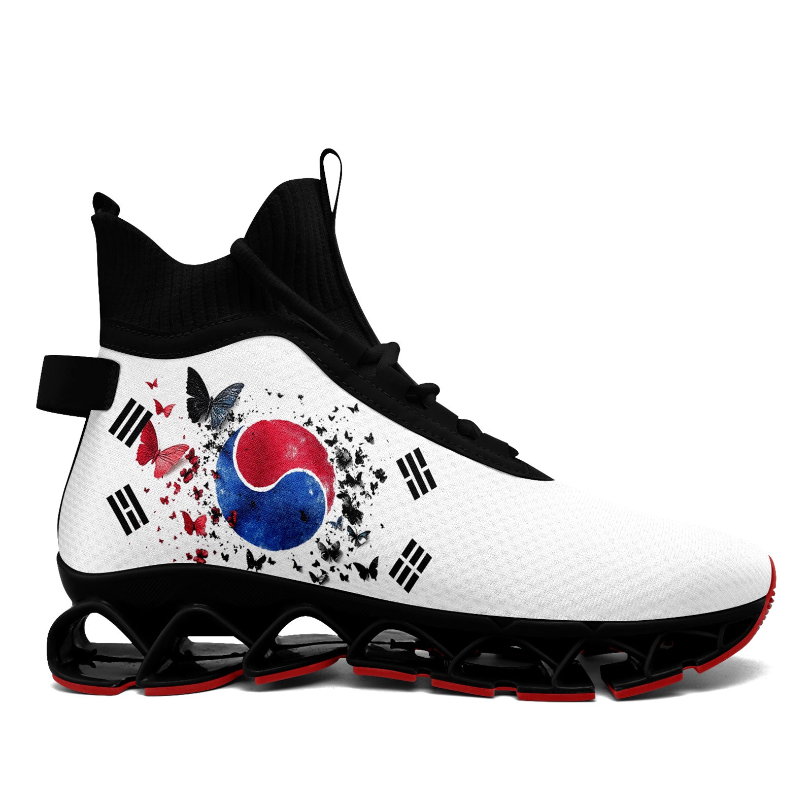Custom South Korea 2026 World Cup Sneakers DIY Country Flag Running Shoes Lightweight Sport Shoes Gift for Football Fans Personalized Team Name and Logo FN029XD-F009084-4