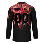 Custom Black Red Purple Orange Gothic Personalized Hockey Jersey HCKJ01-E0601-06