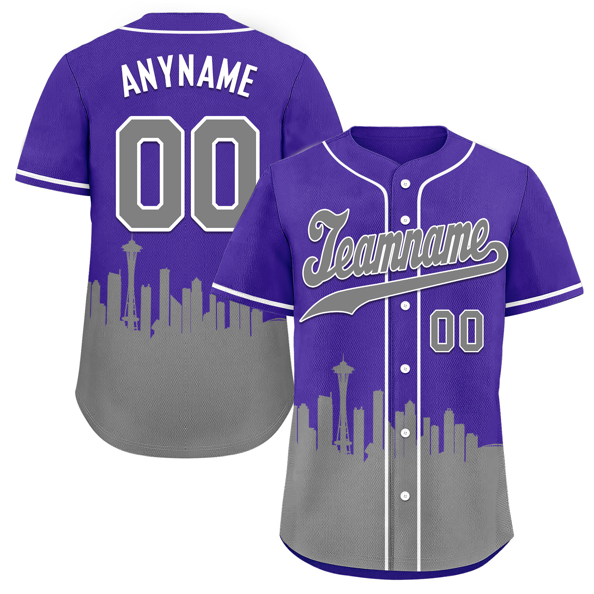 Custom Purple Gray City Edition Personalized Authentic Baseball Jersey BSBJ01-D017130