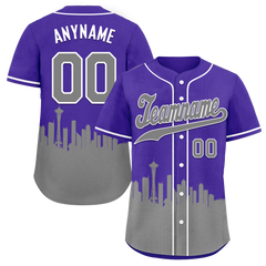 Custom Purple Gray City Edition Personalized Authentic Baseball Jersey BSBJ01-D017130