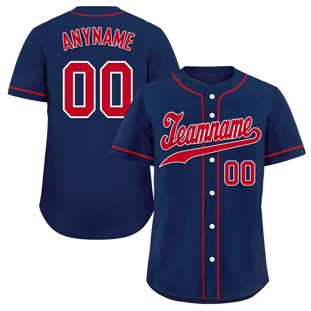 Custom Blue Classic Style Red Personalized Authentic Baseball Jersey BSBJ01-bd0faca