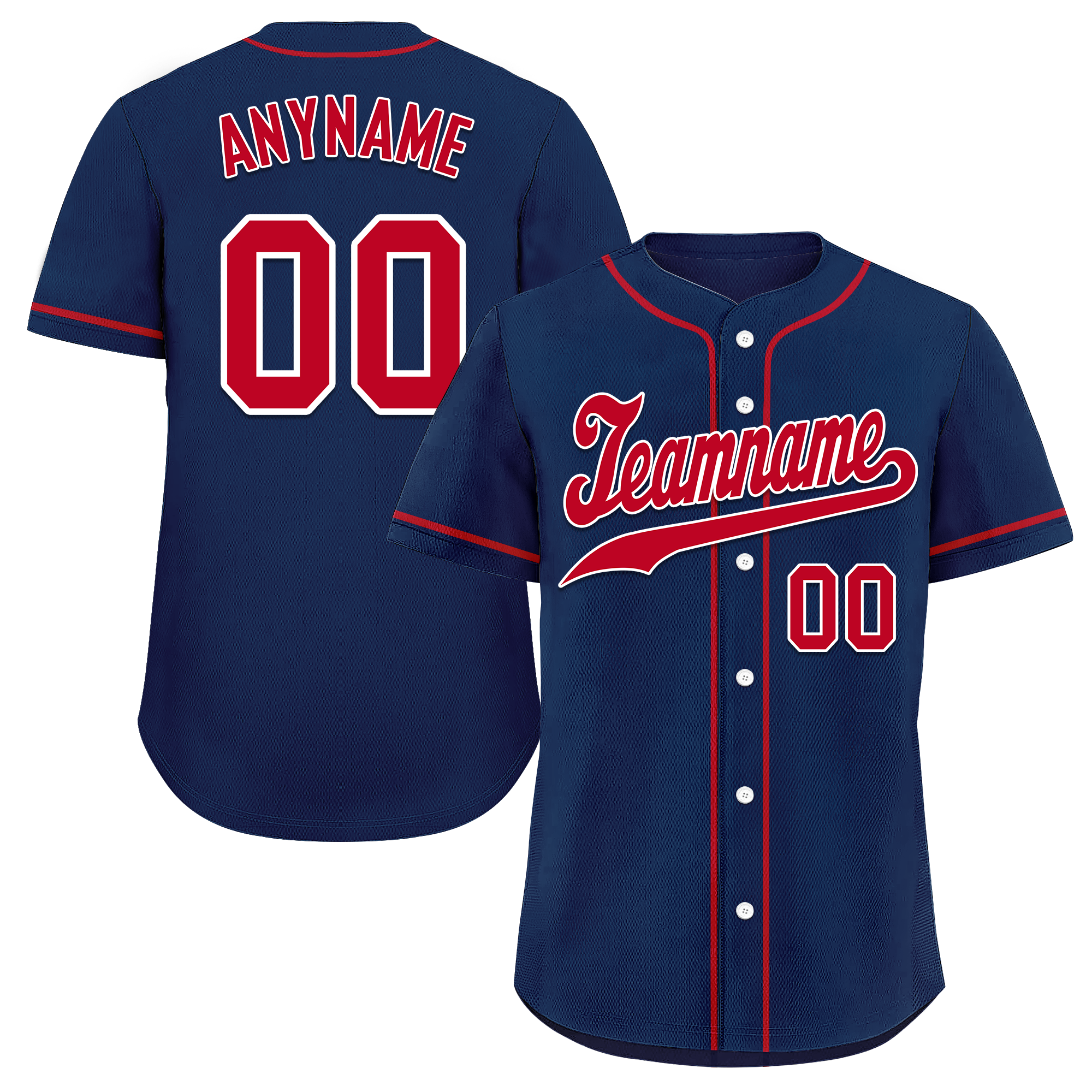 Custom Blue Classic Style Red Personalized Authentic Baseball Jersey BSBJ01-bd0faca