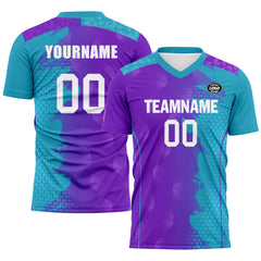 Custom Blue Purple Soccer Sets Jersey Personalized SCJ101-D020210-8