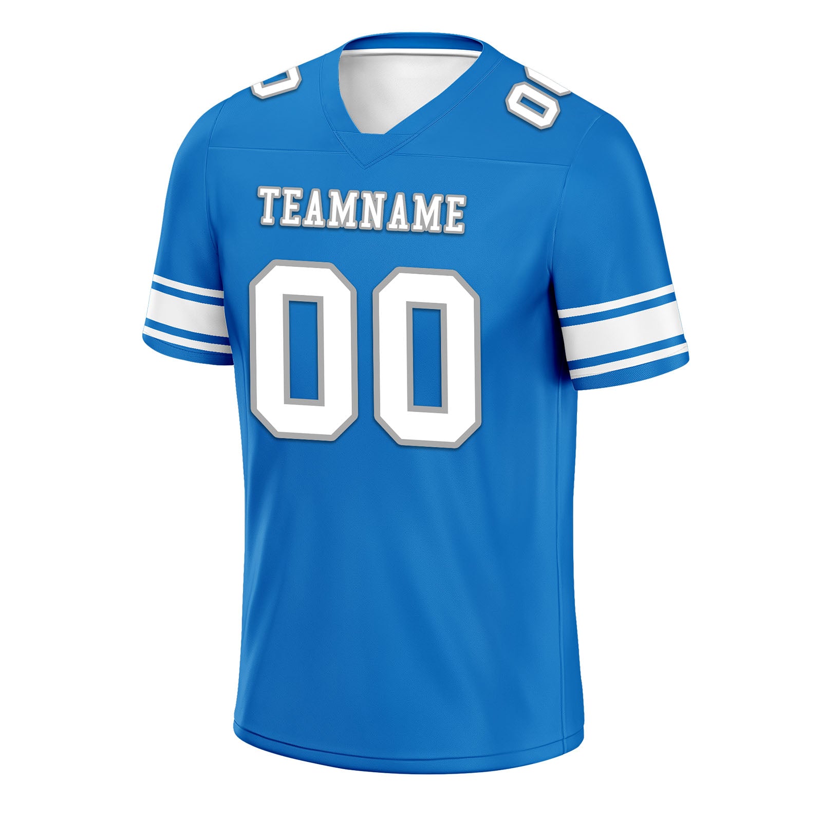 Custom Blue White Detroit Personalized Authentic Football Jersey FBJ02-E0601-1