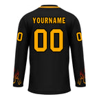 Custom Black Orange Gothic Personalized Hockey Jersey HCKJ01-E0601-02