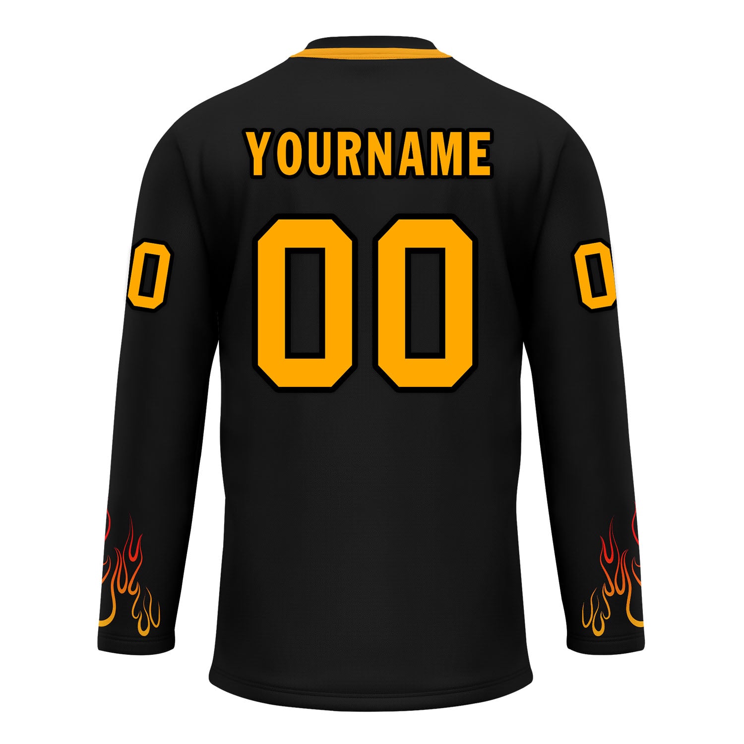 Custom Black Orange Gothic Personalized Hockey Jersey HCKJ01-E0601-02