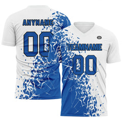 Custom Blue White Soccer Sets Jersey Personalized SCJ101-D28008