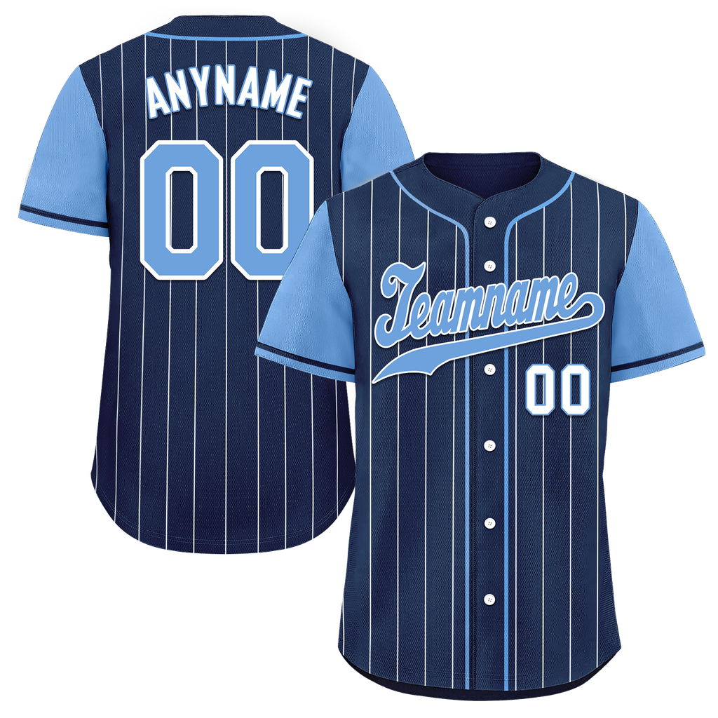 Custom Blue Stripe Fashion Personalized Authentic Baseball Jersey BSBJ01-D017230