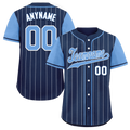 Custom Blue Stripe Fashion Personalized Authentic Baseball Jersey BSBJ01-D017230