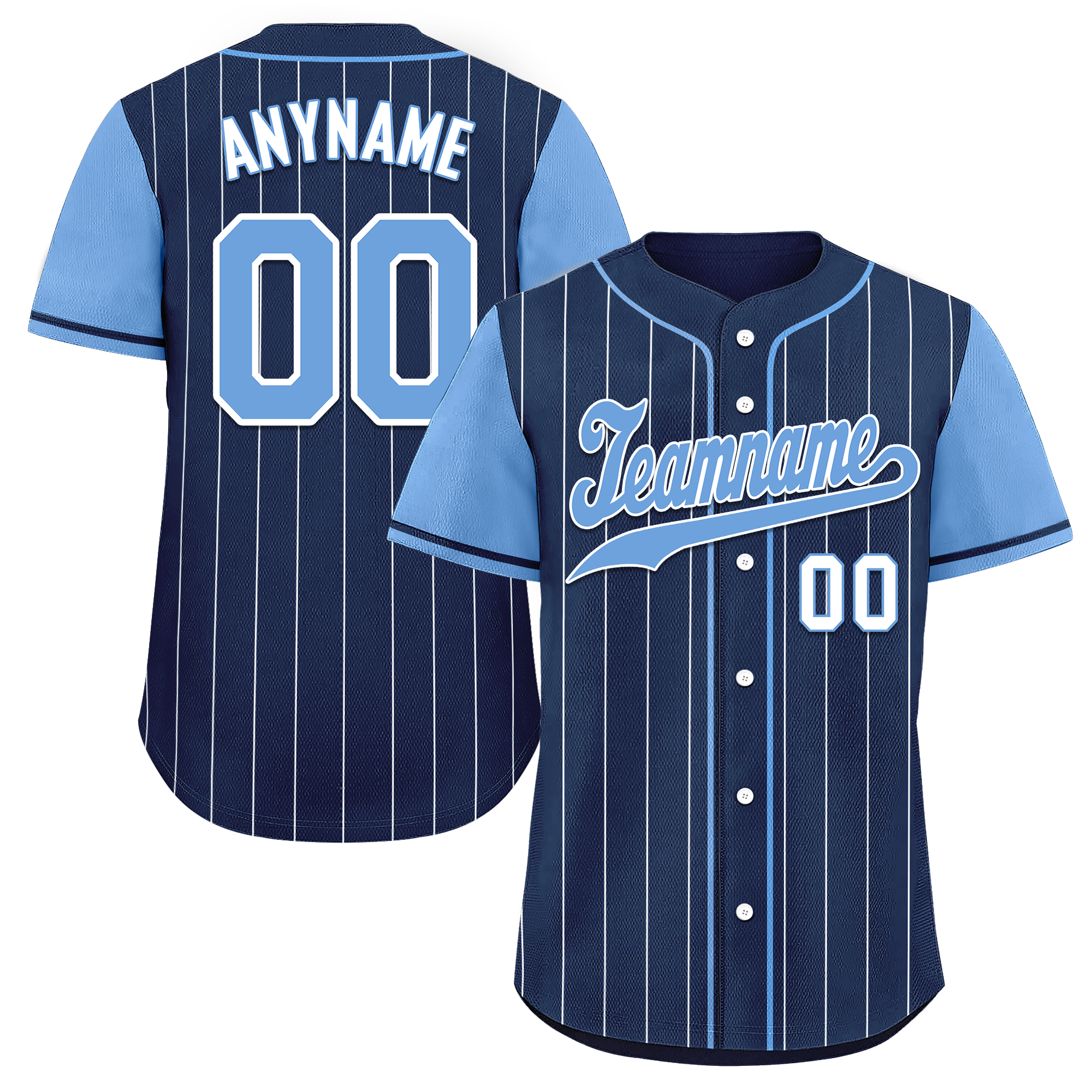 Custom Blue Stripe Fashion Personalized Authentic Baseball Jersey BSBJ01-D017230