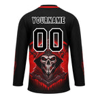 Custom Black Red Gothic Personalized Hockey Jersey HCKJ01-E0601-08