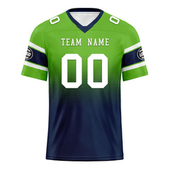 Custom Green Blue Seattle Personalized Authentic Football Jersey FBJ02-D020249-27