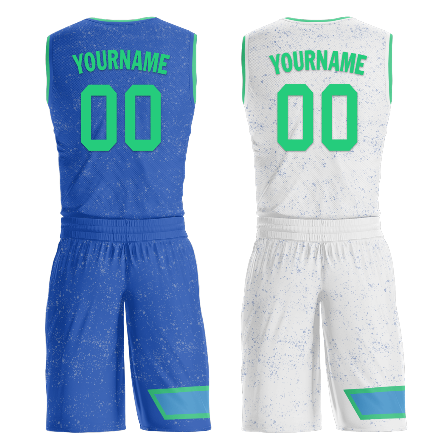 Custom Blue White Classic Style Reversible Basketball Uniform Personalized Ordinary BBJR-D017009