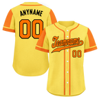 Custom Yellow Orange Raglan Sleeves Personalized Authentic Baseball Jersey BSBJ01-D017204
