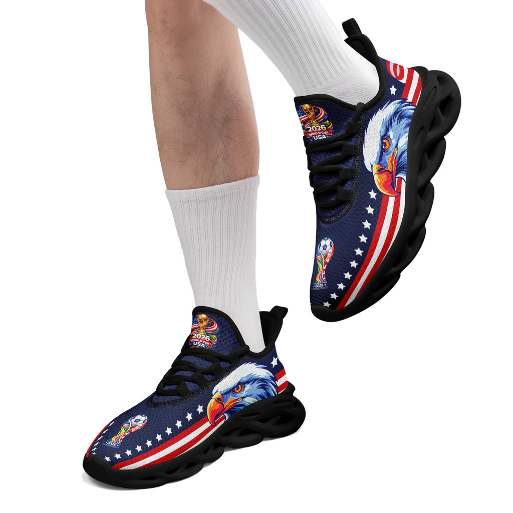 Custom United States 2026 World Cup Sneakers DIY Country Flag Running Shoes Lightweight Sport Shoes Gift for Football Fans Personalized Team Name and Logo FN003-F018032-4