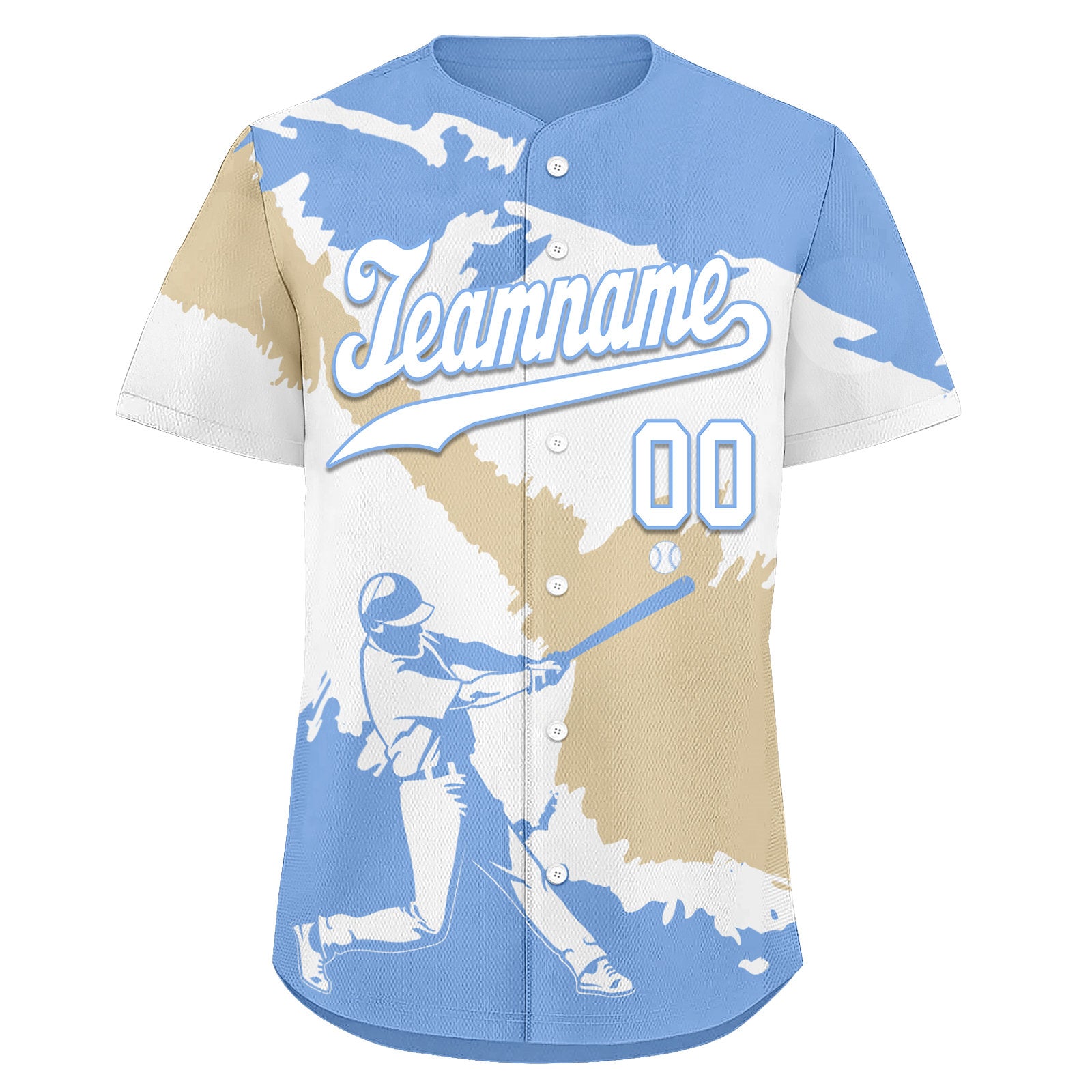Custom Light Blue White Cream Argentina Flag Personalized Authentic Baseball Jersey BSBJ01-E06022-6