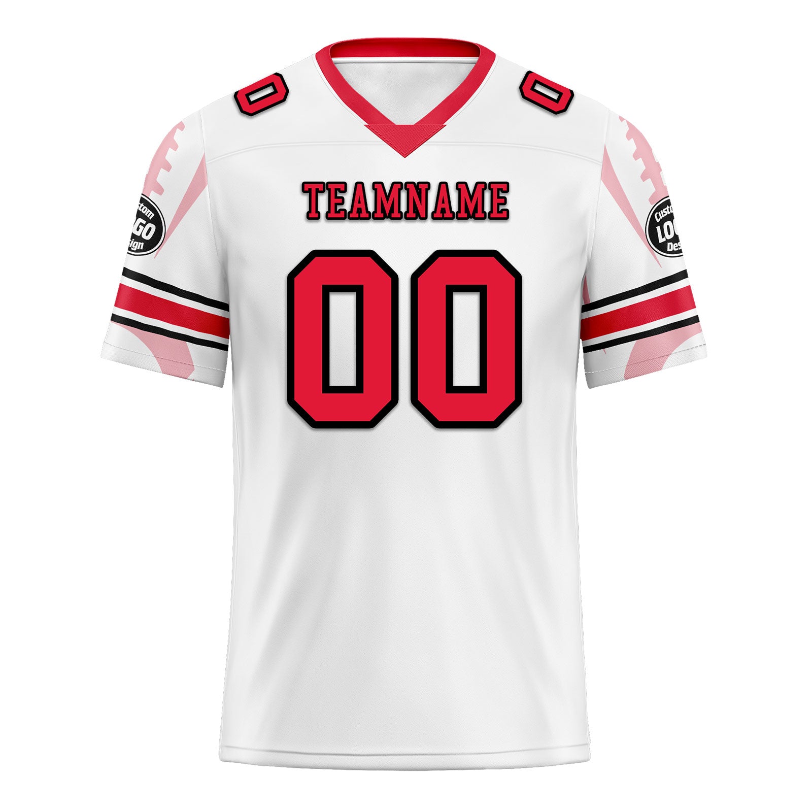 Custom White Red Kansas City Football Jersey and Sports Shoes Combo Offer Personalized Combo ZH-D025008-18