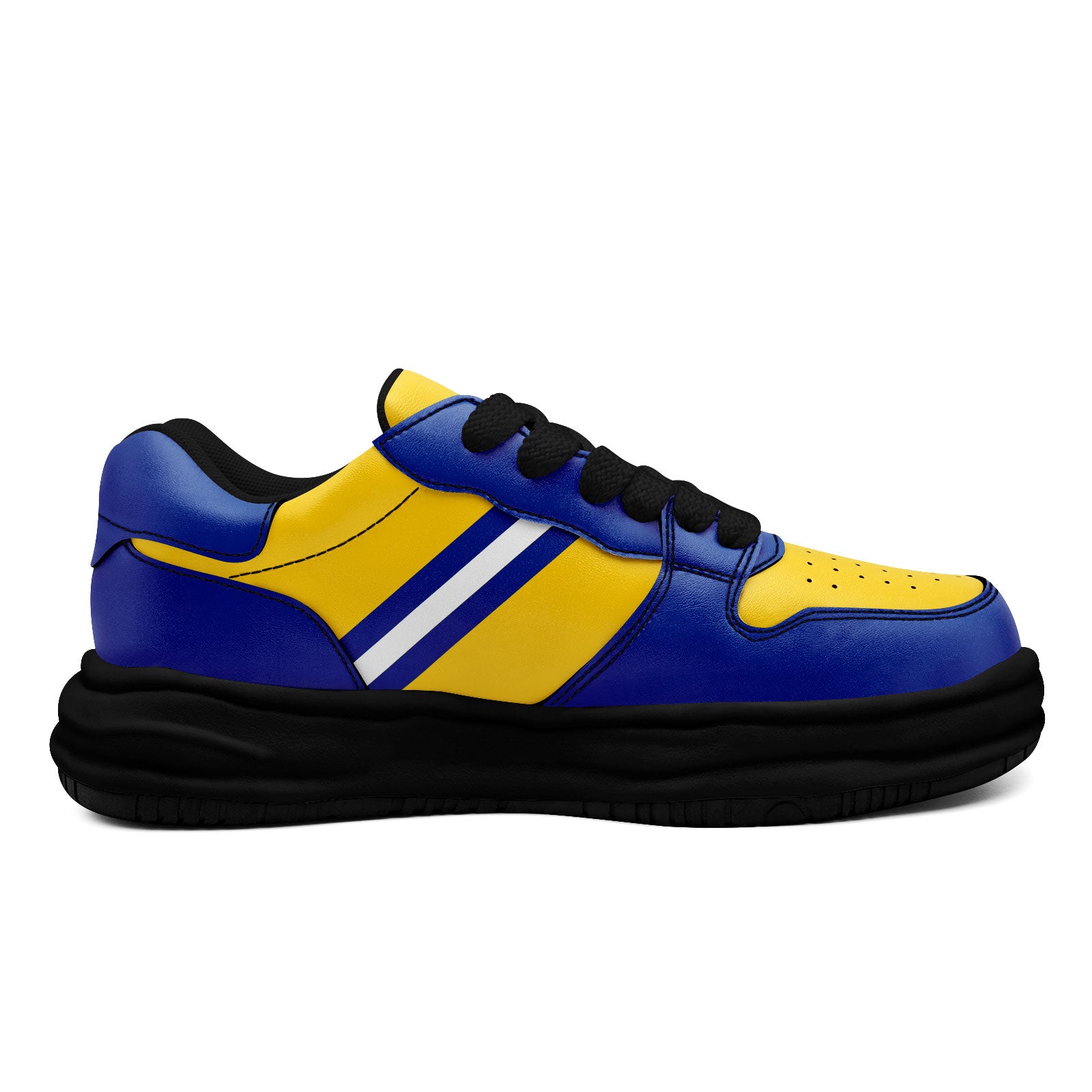 Custom Blue Yellow Los Angeles Shoes Personalized Sneaker FN032-D020389-15