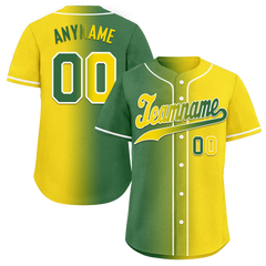 Custom Green Yellow Gradient Fashion Personalized Authentic Baseball Jersey BSBJ01-D0a707d