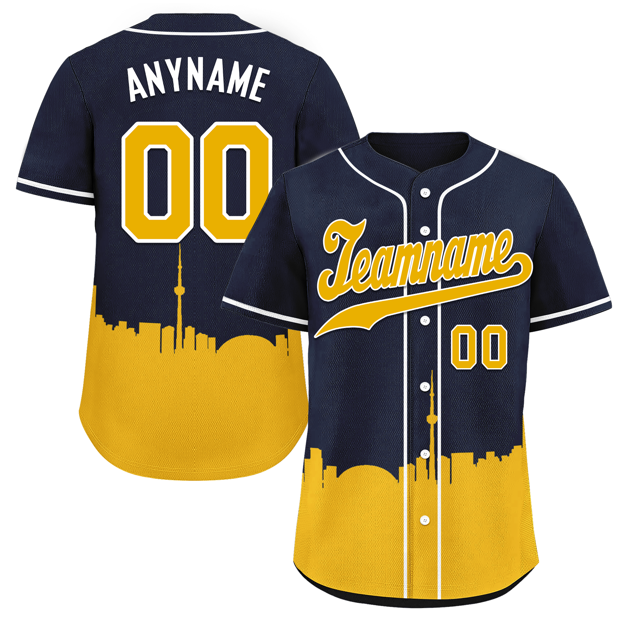 Custom Blue Yellow City Edition Personalized Authentic Baseball Jersey BSBJ01-D017135