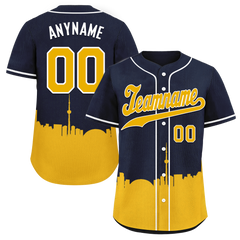 Custom Blue Yellow City Edition Personalized Authentic Baseball Jersey BSBJ01-D017135