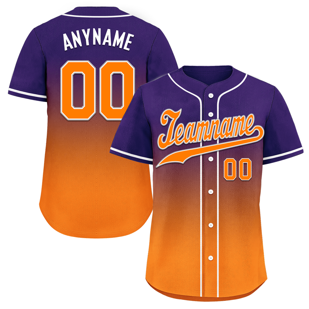 Custom Purple Orange Fade Fashion Personalized Authentic Baseball Jersey BSBJ01-D0a70de
