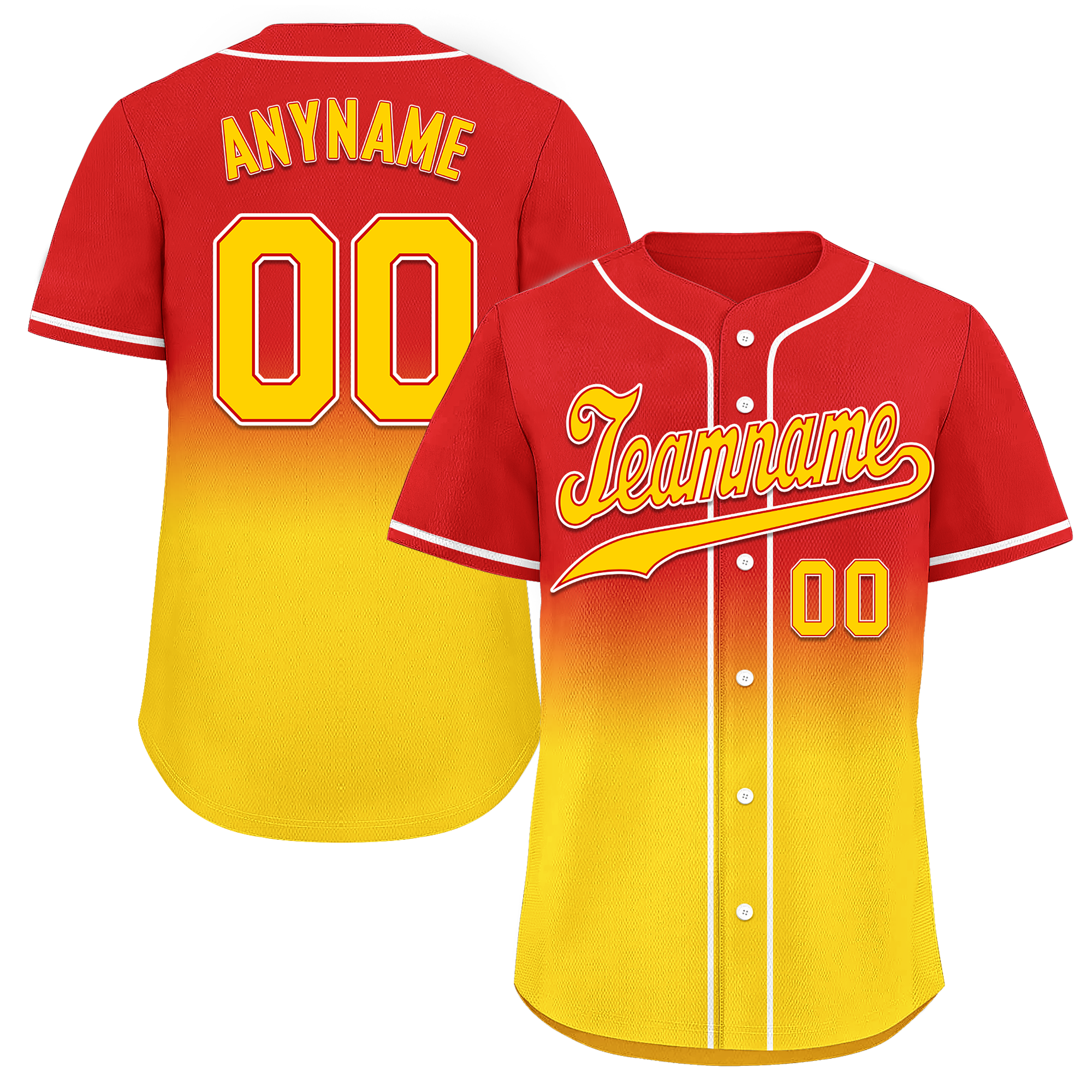 Custom Red Yellow Fade Fashion Personalized Authentic Baseball Jersey BSBJ01-D0a70d7