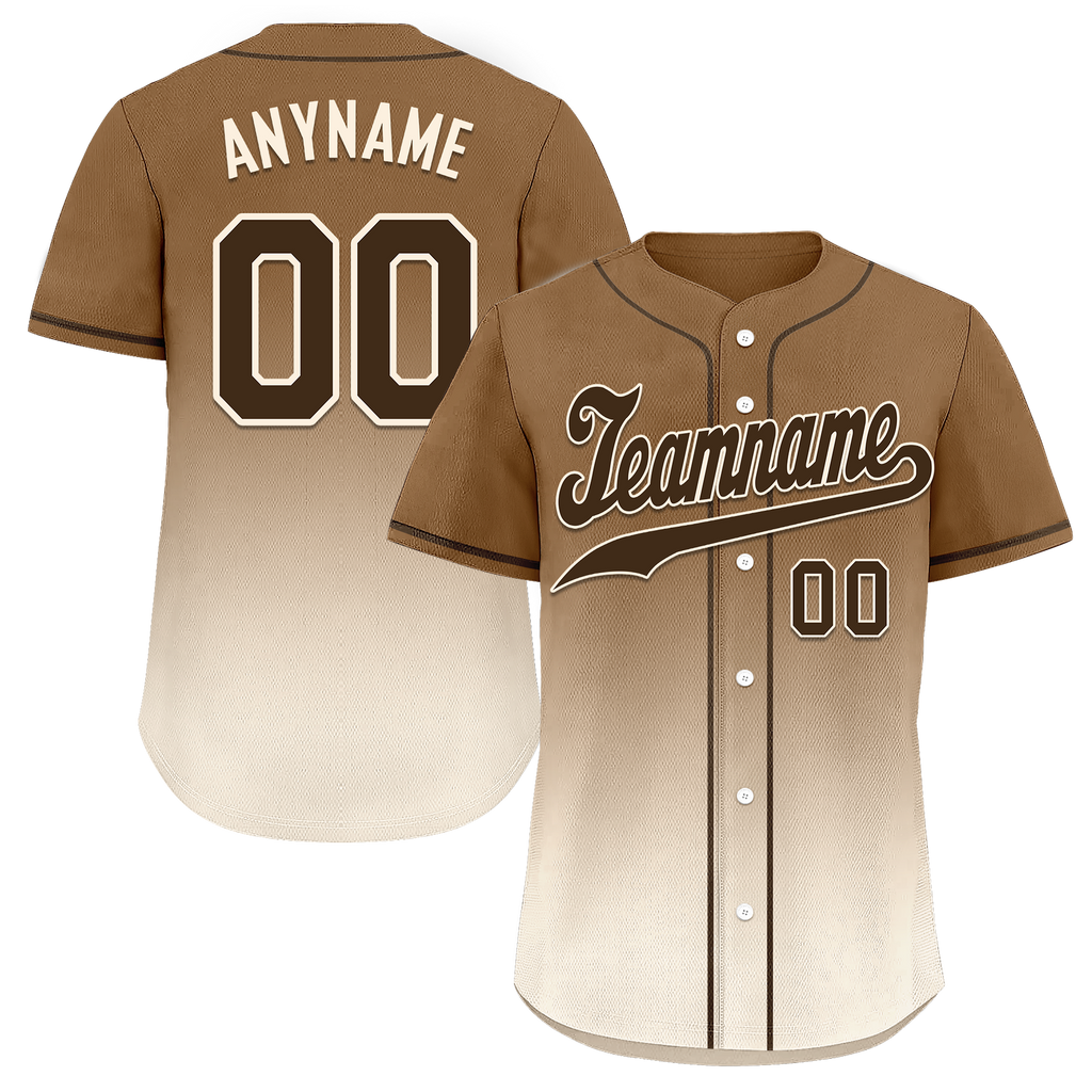 Custom Brown White Fade Fashion Personalized Authentic Baseball Jersey BSBJ01-D0a70fe