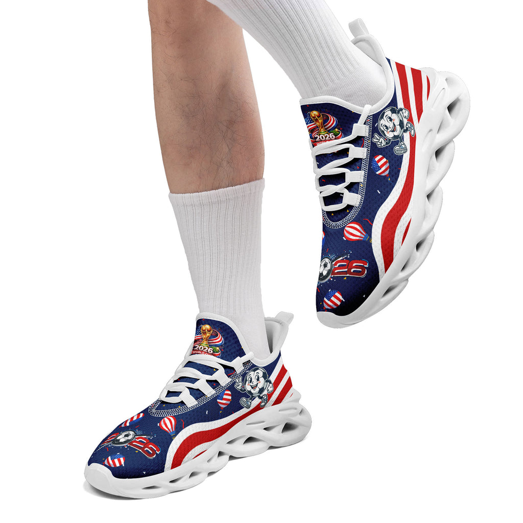 Custom United States 2026 World Cup Sneakers DIY Country Flag Running Shoes Lightweight Sport Shoes Gift for Football Fans Personalized Team Name and Logo FN003-F028035-3