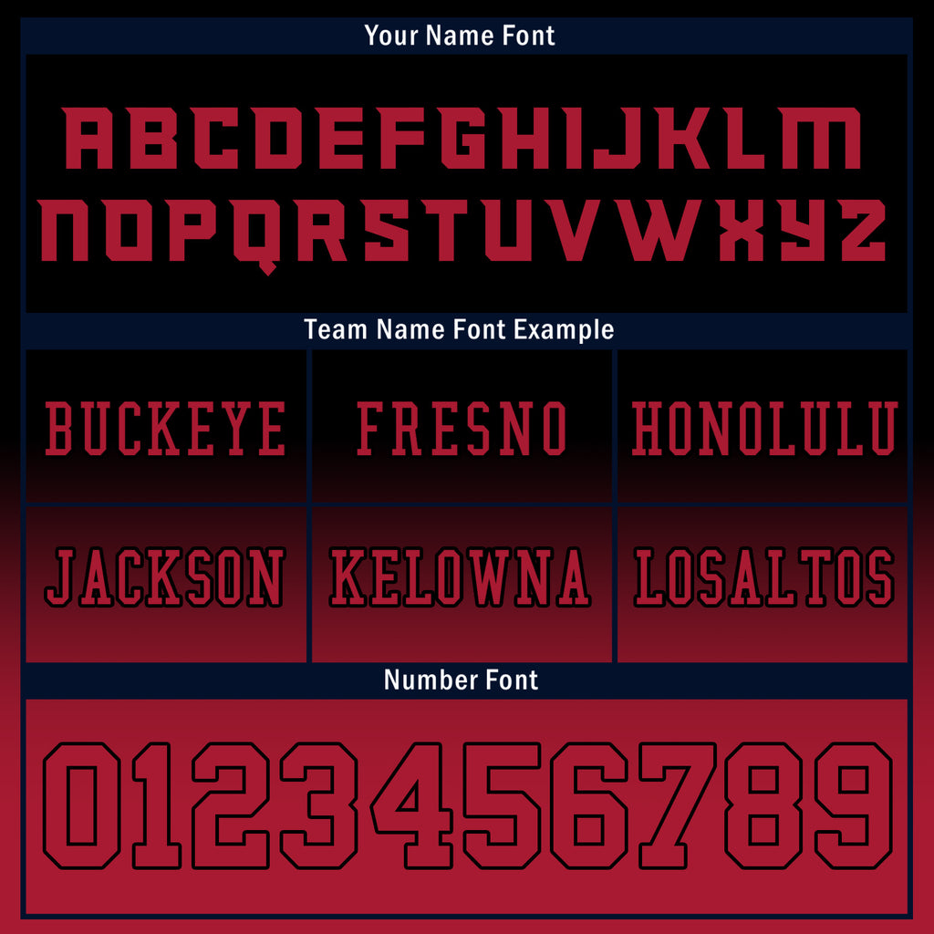 Custom Black Red Fade Fashion Atlanta High-Performance American Football Jersey FBJ06-D020252-3