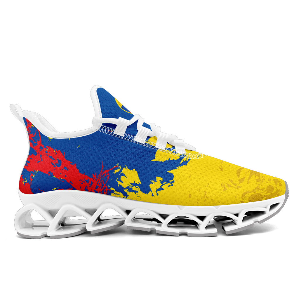 Custom Ecuador 2026 World Cup Sneakers DIY Country Flag Running Shoes Lightweight Sport Shoes Gift for Football Fans Personalized Team Name and Logo FN003XD-F009092-1