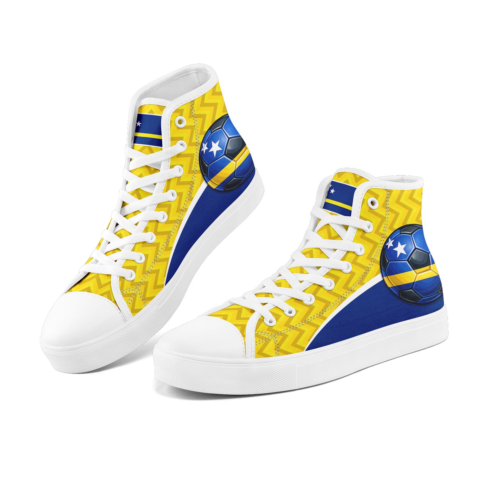 Custom Curaçao 2026 World Cup Sneakers DIY Country Flag Running Shoes Lightweight Sport Shoes Gift for Football Fans Personalized Team Name and Logo FN024-F009098-1