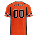 Custom Black Orange Striped Sleeves Personalized Authentic Football Jersey FBJ02-D06066