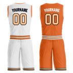 Custom White Orange Classic Style Reversible Basketball Uniform Personalized Ordinary BBJR-D017052