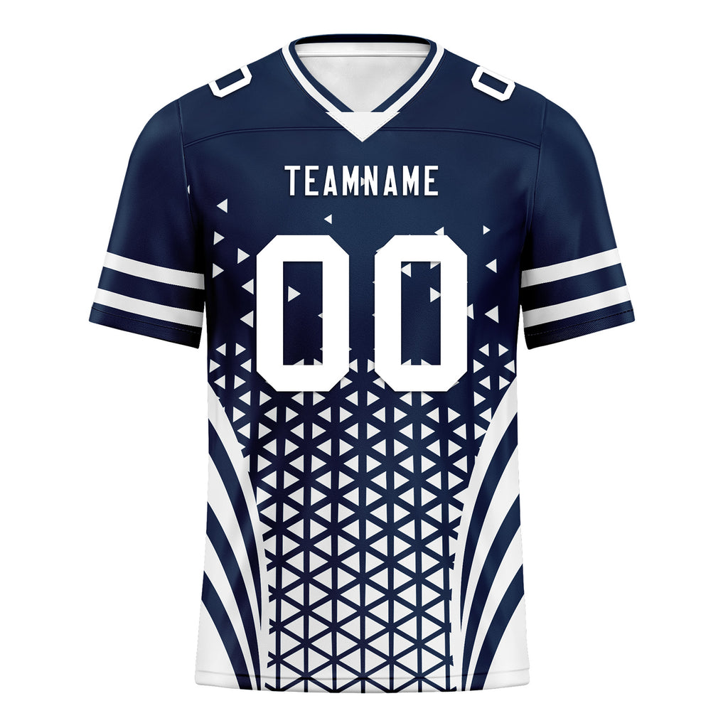 Custom Blue White Texas Personalized Authentic Football Jersey FBJ02-D023033-9