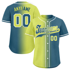 Custom Yellow Green Gradient Fashion Personalized Authentic Baseball Jersey BSBJ01-D0a709d