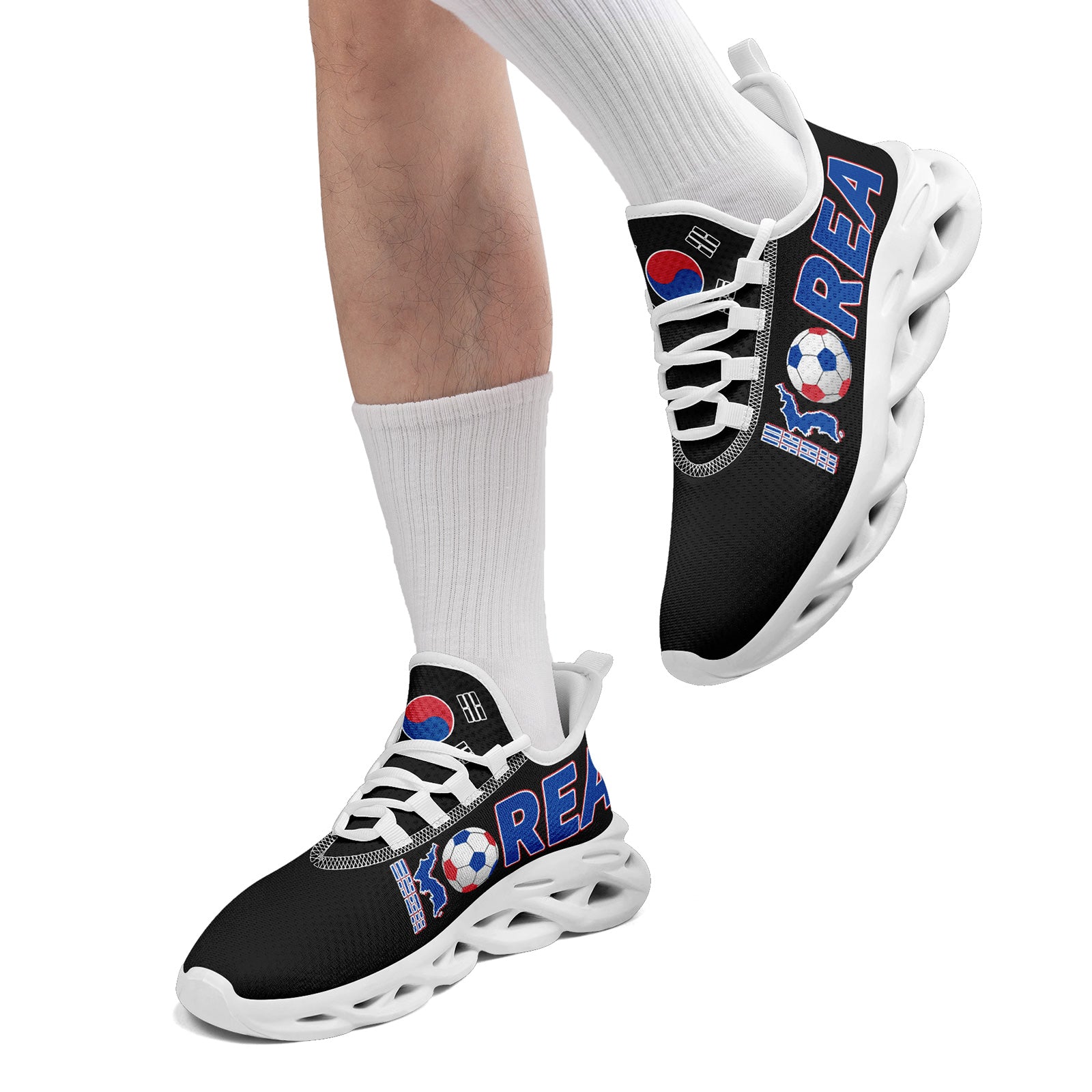 Custom South Korea 2026 World Cup Sneakers DIY Country Flag Running Shoes Lightweight Sport Shoes Gift for Football Fans Personalized Team Name and Logo FN003-F009054-2