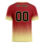 Custom Red Cream Fade Fashion Personalized Authentic Football Jersey FBJ02-D06094