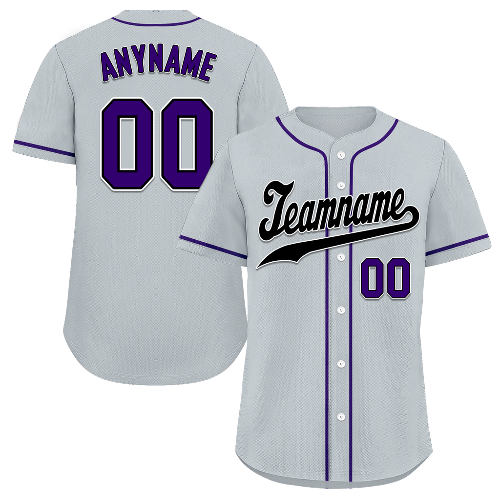 Custom Grey Classic Style Black Personalized Authentic Baseball Jersey BSBJ01-bd0faf0