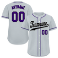 Custom Grey Classic Style Black Personalized Authentic Baseball Jersey BSBJ01-bd0faf0