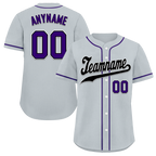 Custom Grey Classic Style Black Personalized Authentic Baseball Jersey BSBJ01-bd0faf0