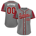 Custom Gray Red Raglan Sleeves Personalized Authentic Baseball Jersey BSBJ01-D017177