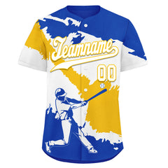 Custom Blue White Yellow Uruguayan Flag Personalized Authentic Baseball Jersey BSBJ01-E06022-7