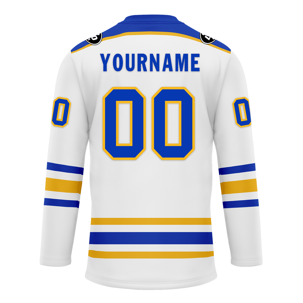 Custom White Blue Personalized Hockey Jersey HCKJ01-D0a70ab
