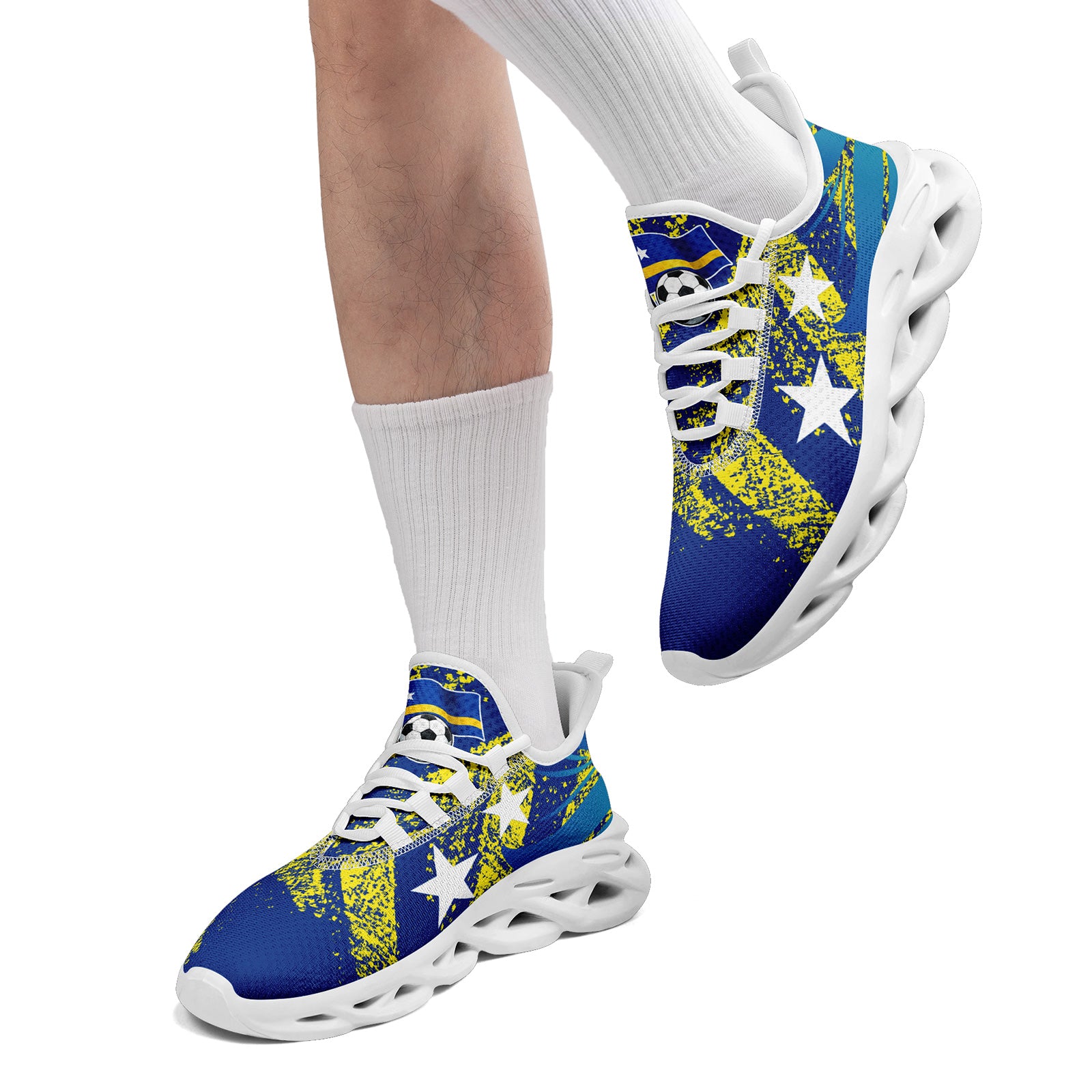 Custom Curaçao 2026 World Cup Sneakers DIY Country Flag Running Shoes Lightweight Sport Shoes Gift for Football Fans Personalized Team Name and Logo FN003-F009074-4