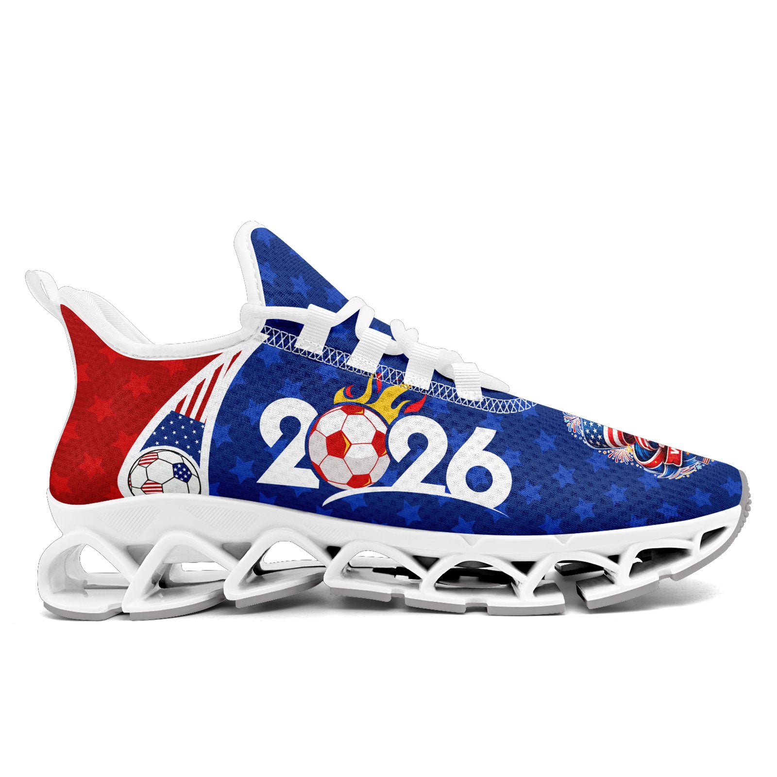 Custom United States 2026 World Cup Sneakers DIY Country Flag Running Shoes Lightweight Sport Shoes Gift for Football Fans Personalized Team Name and Logo FN003XD-F028038-5