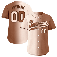 Custom Beige Brown Gradient Fashion Personalized Authentic Baseball Jersey BSBJ01-D0a708e