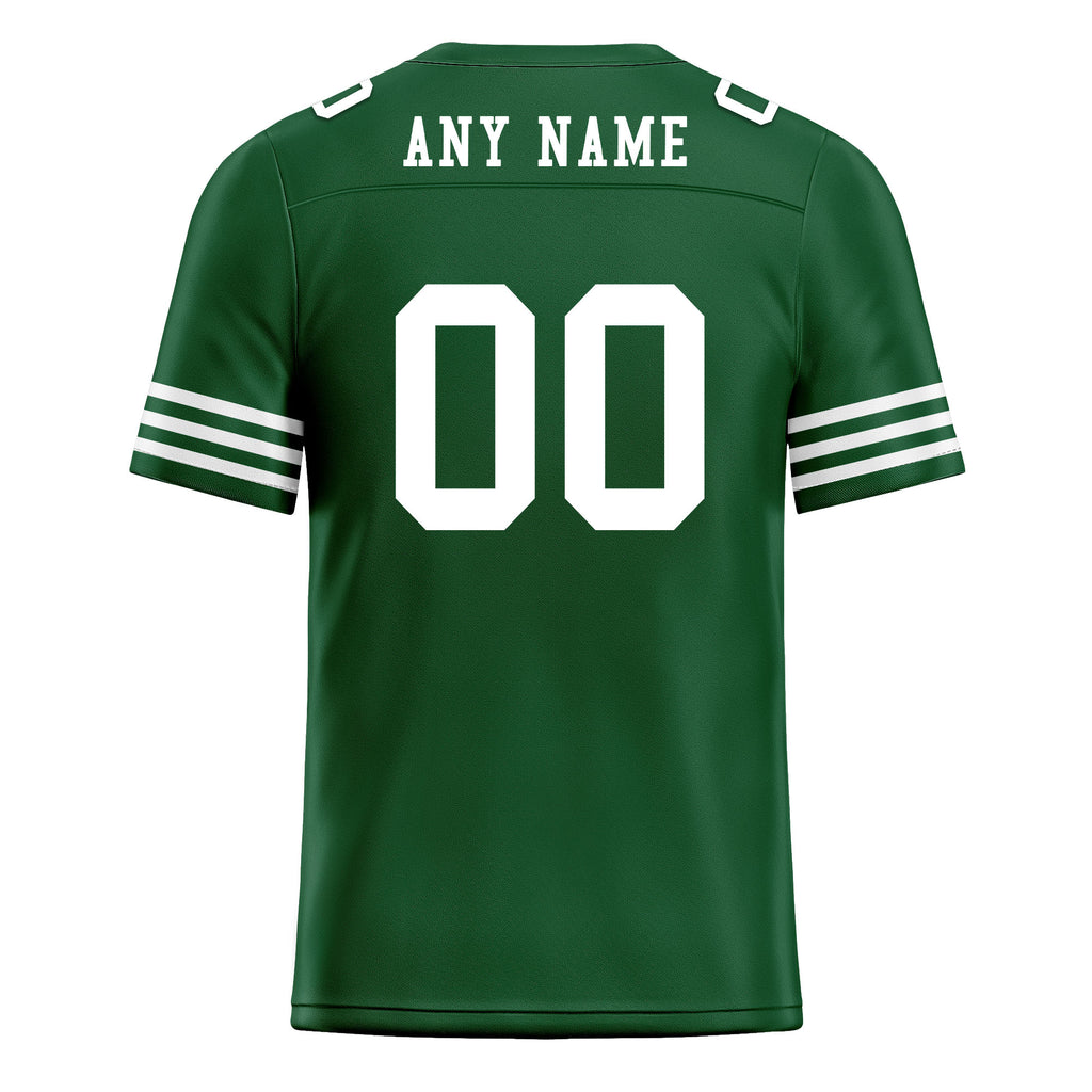 Custom Green White Striped Sleeves Personalized Authentic Football Jersey FBJ02-D06036